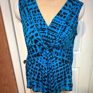 Daisy Fuentes Blue and Black Twist-Front V-Neck Camisole